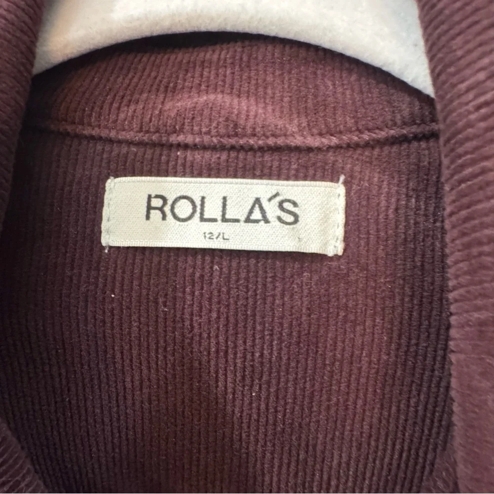 Rolla’s Corduroy Jumpsuit Burgundy 70s Retro Wide Leg Utility Boho Chic - Picture 9 of 12